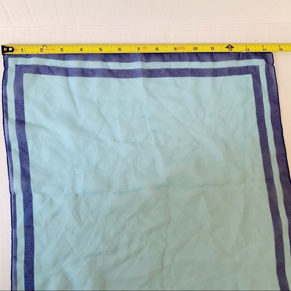 5/$25 Sheer square blue stripe scarf - Picture 3 of 9